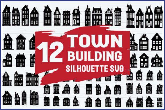 Download Town Building Silhouette SVG - Premium Bundle