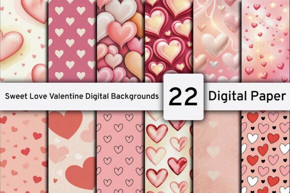 Download Sweet Love Valentine Digital Backgrounds - Valentine Collection