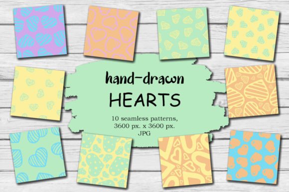 Download 10 Heart Valentine Digital Papers JPG - Valentine Collection