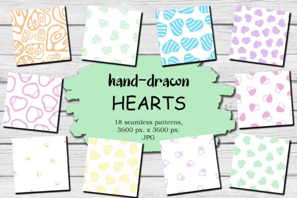 Download 18 Heart Valentine Digital Papers JPG - Valentine Collection